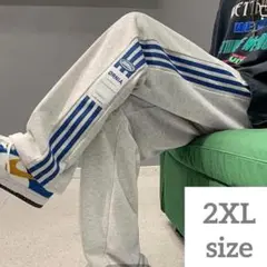 スウェット グレー サイドライン ジャージ パンツ 2XL ストリート 3L