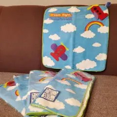 ◆空と飛行機柄◆ループ付きタオル◆未使用品５枚セット