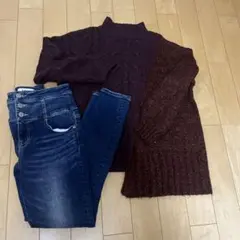 AZUL 上下セット　ニットM ジーンズＬ