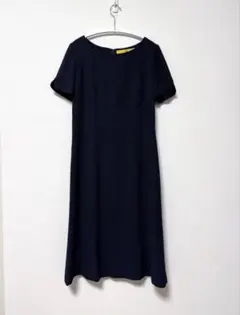 【美品】濃紺ワンピース（襟2種付き）✨半袖　学校行事・面接・受験に◎