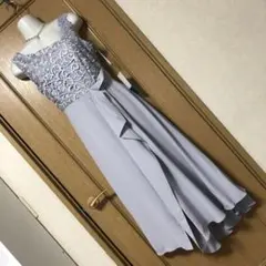 新品アシンメトリーパーティードレス！グレー