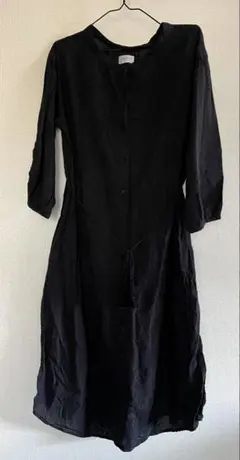 OPAQUE.CLIP 黒いカットワーク刺繍ワンピース M