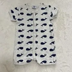 Petit Bateau クジラ柄ロンパース 3m/60cm