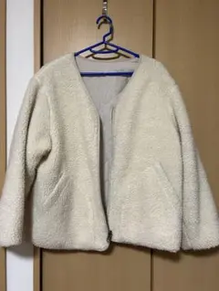 united arrows表裏リバーシブル　アイボリーキルティングボアジャケット