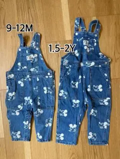 H&Mミッキー柄デニムオーバーオール
