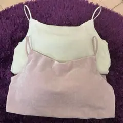 GU ブラフィールクロップドベロアキャミソール　２枚セット