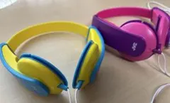 JVC 子ども用 有線ヘッドホン 本体 イエロー ブルーとピンクの2個セットのサムネイル