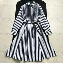 タグ付 POLO RALPH LAUREN ベルト付 ストライプシャツワンピース
