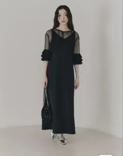 kaene フリルボレロセットドレス　black M