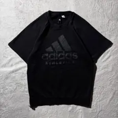 【Y8751】.adidas 半袖スウェット　サイズM相当　ブラックのサムネイル