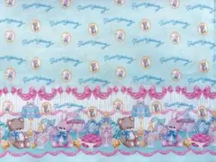 はぎれ　ドール服生地　ロリータ　60ローン　ヴィンテージくまちゃん　ミント