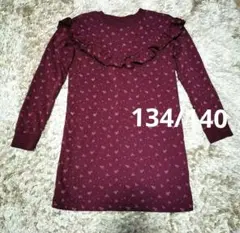 H&M ワンピース 134/140cm ボルドー 小花柄