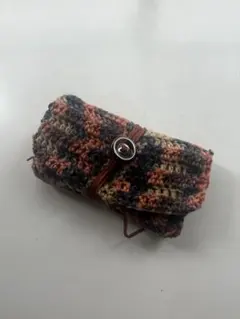 シャグポーチ　手編み　タバコポーチ　紐巻きポーチ