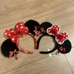 ディズニー　ミニー　カチューシャ　ドット　イヤリング　セット