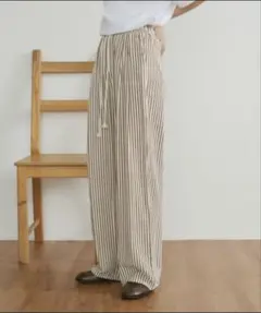 ストライプイージーロングパンツ