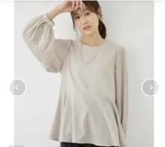 ロペピクニック 袖プリーツフレアブラウス　新品タグ付き