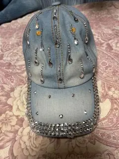 値下げ大特価新品未使用品デニムストーン装飾ベースボールキャップ
