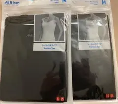 【新品】ユニクロ　AIRism キャミソール　黒　M サイズ2枚セット