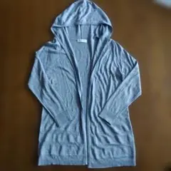 CLOSSHI グレー フード付きロングカーディガン