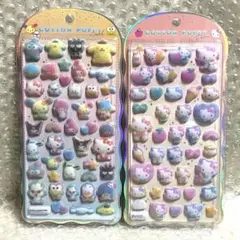 サンリオ クラックス コットンパフィーシール ポチャッコ キティ ハンギョドン