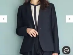 anySiS 【洗える】褒めらレディノーカラー ジャケット：ネイビー