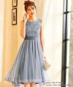 Dorry Doll 刺繍切り替えチュールスカートフィット＆フレアドレス