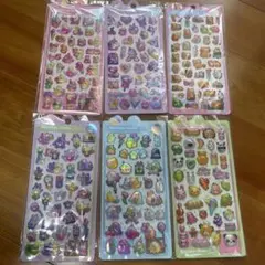 ぷくぷくシール 3D 立体　ボンボンドロップ風シール 6枚セット 大容量