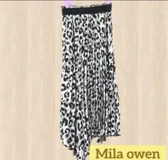 Mila owen レオパード柄 アシンメトリープリーツスカート