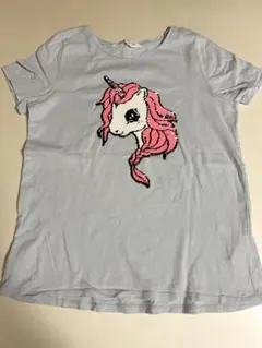 h&m ユニコーンスパンコールTシャツ