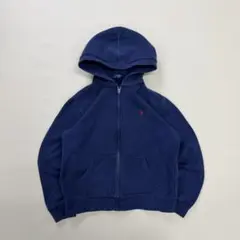 【美品】Ralph Lauren フルジップパーカー ネイビー 短丈 紺 古着