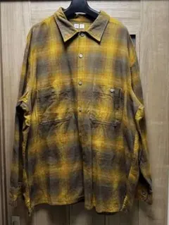 Uniqlo U ネルシャツ XXL イエローとブラウンチェック