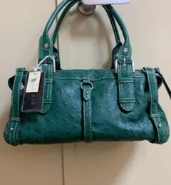 monet オーストリッチ ミントグリーン ハンドバッグ エスニックレザー