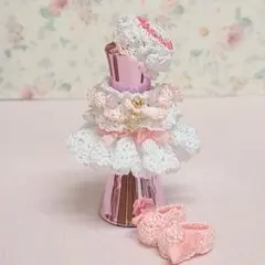 4.5㎝ドール　ミニチュアドール　赤ちゃん用のお洋服(ふりふり)