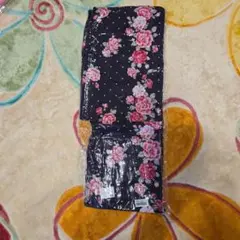 花柄ドット模様 ネイビー 浴衣単品