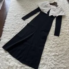 SNIDEL バルーンカラードッキングニットワンピース