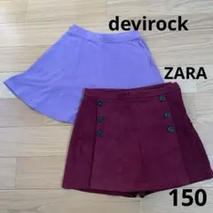 女の子 キュロットスカート スカッツ 2枚セット