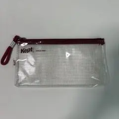 Kept ケプト クリアポーチ 筆箱 ペンケース 透明 ワインレッド