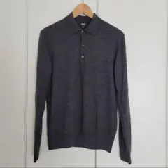 UNIQLO ダークグレー 長袖ポロセーター M(メンズサイズ)