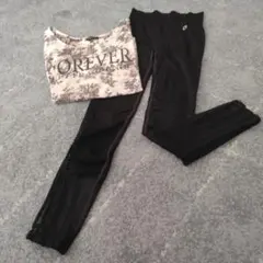 ASICS メッシュパネル付きレギン ス ウェアーセット