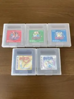 ポケモンソフト5本セット 赤緑青金銀 ケース付
