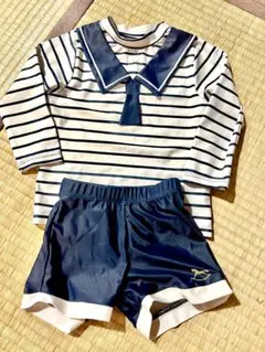 セーラーカラー ラッシュガード 水着セット 90cmのサムネイル
