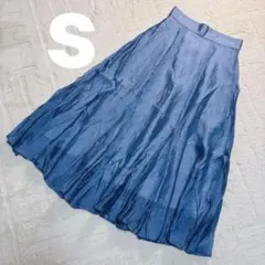 【極美品】ジルスチュアート シアーペタル ロングフレアスカート サックス青 Sのサムネイル