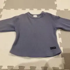 petit main 水色リブ編み長袖カットソー90サイズ