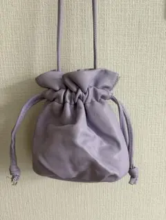 巾着バッグ パープル ショルダーバッグ 巾着のサムネイル