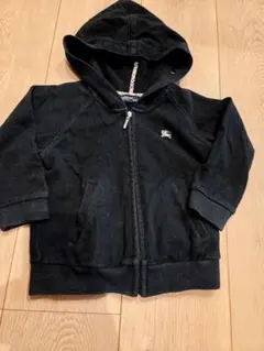 BURBERRY 黒 ジップアップパーカー 38 中古・古着通販】BURBERRY (バーバリー) アームロゴチェック
