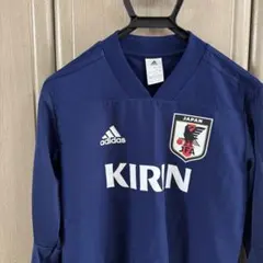 アディダス サッカー日本代表 長袖ウェア Sサイズ/ネイビー
