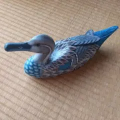 木彫り カモ 置物 インテリア
