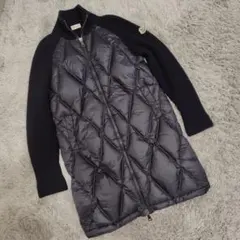 モンクレール ダウン×ニット ロングカーディガン カシミヤ混ウールニット Sのサムネイル