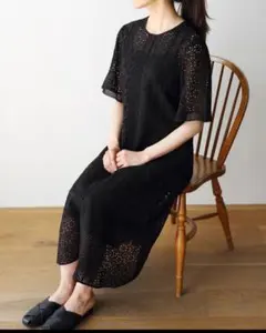 ネセセア nesessaire 麻　黒　ワンピース ネセセア nesessaire 麻 黒 ワンピース - メルカリ