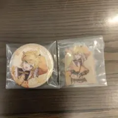初音ミク アクアリウム F賞 グリッター缶バッジ＆ステッカーセット 鏡音レン